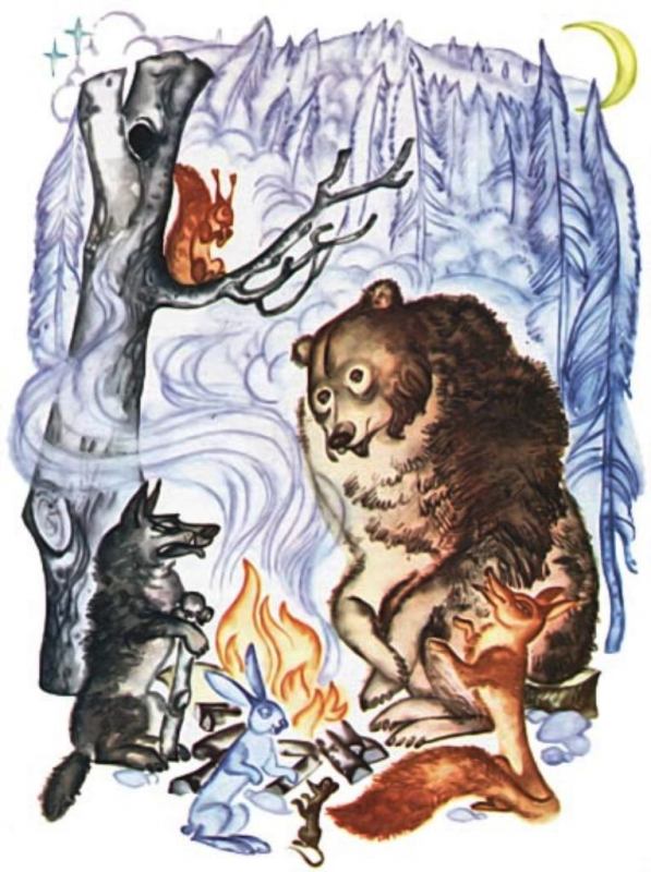 Лиса медведь читать. Медведь волк и лиса карельская сказка. Карельская сказка медведь волк. Карельские сказки о животных. Лиса и медведь сказка.
